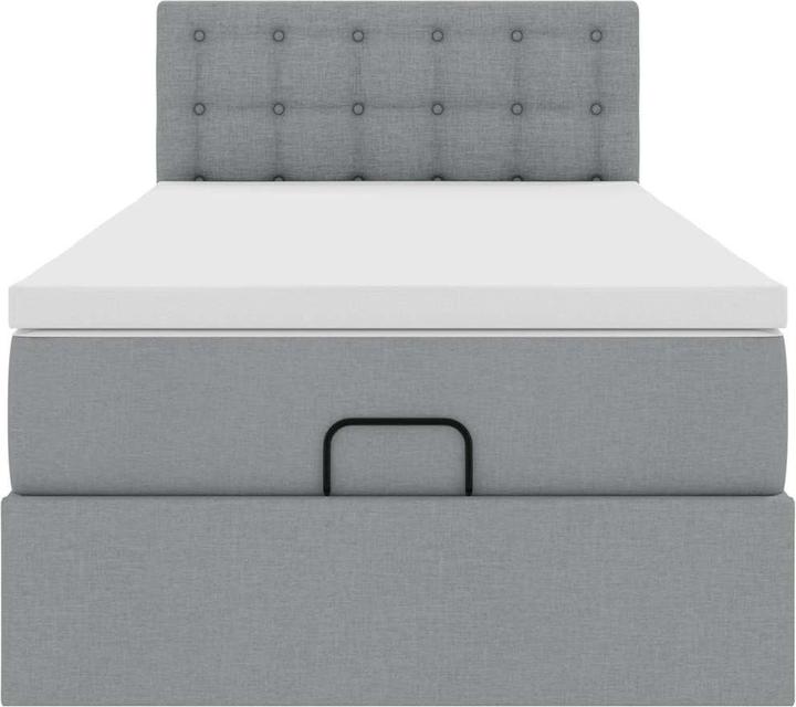 Image du produit VidaXL Lit Ottoman avec matelas Gris clair 100x200 cm Tissu (100 x 200 cm)