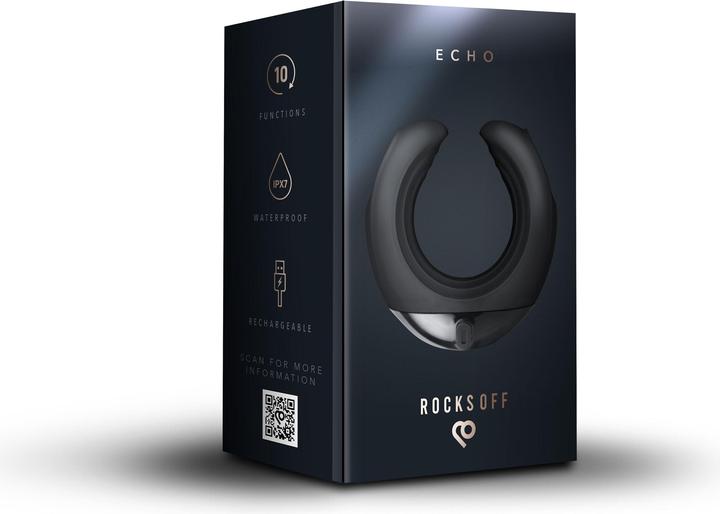 Produktbild Rocks-Off Echo - Vibrating C-Shape Masturbator - Black