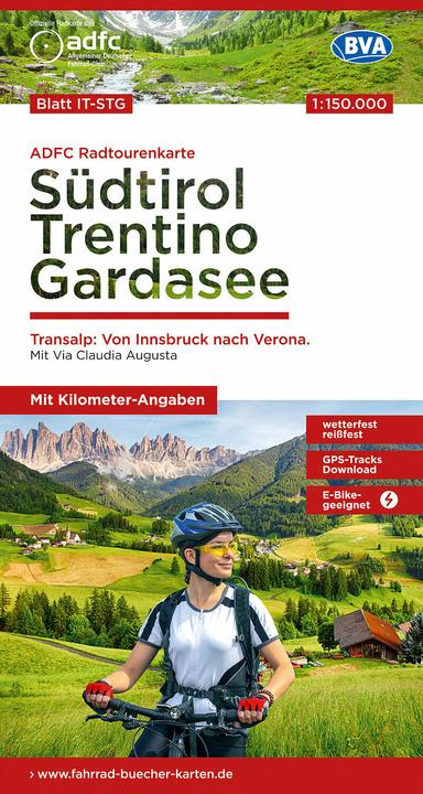 Immagine prodotto Mappa cicloturistica ADFC 28 Alto Adige, Trentino, Lago di Garda 1:150.000, resistente agli strappi