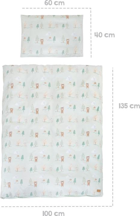 Image du produit Roba Kinderbettgarnitur 4-teilig Woodland Buddies (100 x 135 cm, 40 x 60 cm)