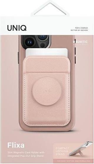 Actual product image Uniq Flixa magnetyczny portfel na karty z podpórką różowy/blush pink MagSafe