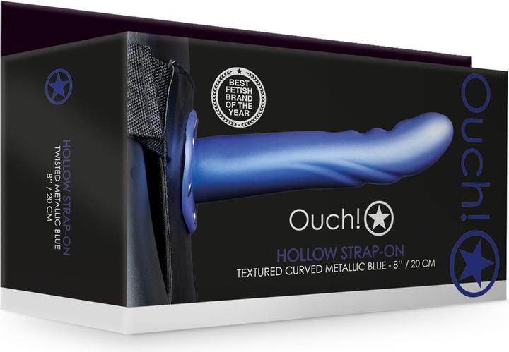 Produktbild Ouch! Textured Curved Hollow Strap-on - 8" / 20 cm
