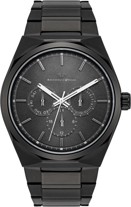 Actual product image Men's multifunctions Cooledge stainless steel black - 5610 (Analogue wristwatch, 42 mm)