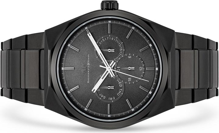 Actual product image Men's multifunctions Cooledge stainless steel black - 5610 (Analogue wristwatch, 42 mm)