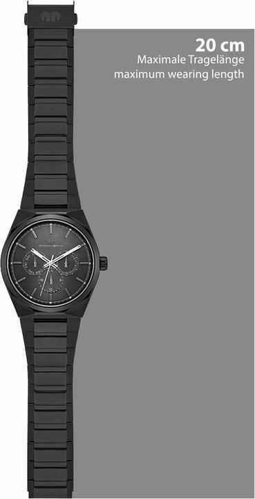 Actual product image Men's multifunctions Cooledge stainless steel black - 5610 (Analogue wristwatch, 42 mm)