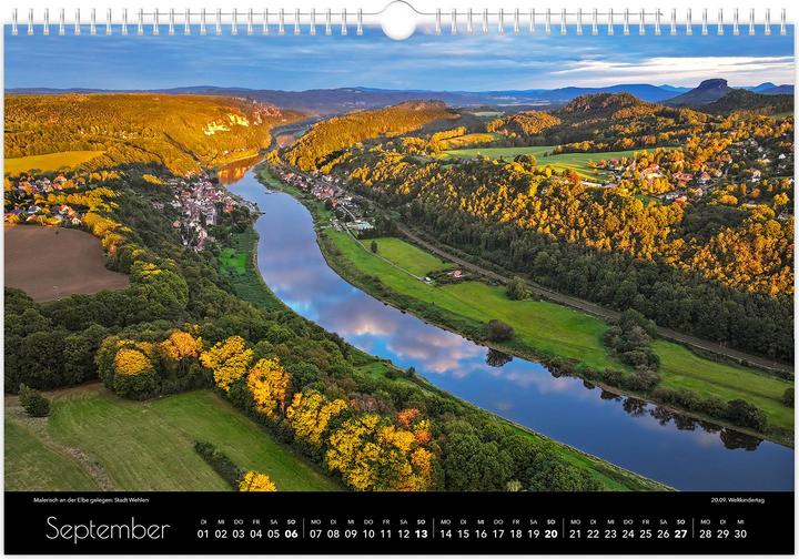 Image du produit Kalender Schsische Schweiz Luftaufnahmen 2026 (45 x 30 cm, Allemand)