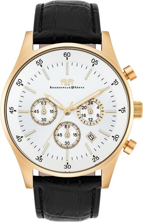 Actual product image Men Chronograph Goodwill Genuine Leather Black - 4408 (Chronograph, 45 mm)