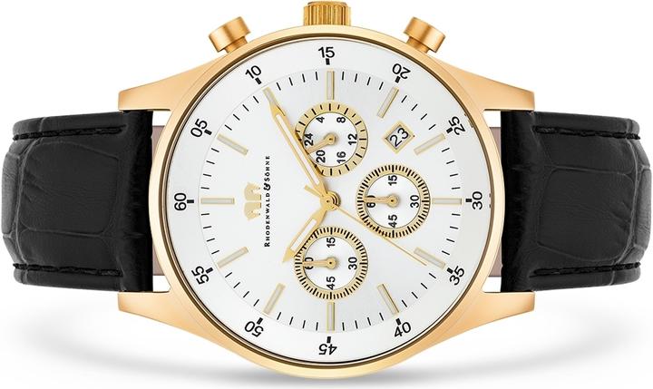 Actual product image Men Chronograph Goodwill Genuine Leather Black - 4408 (Chronograph, 45 mm)