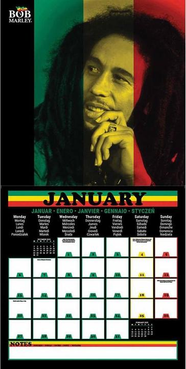 Actual product image Bob Marley 2025 Square Wall Calendar (30 x 30 cm)