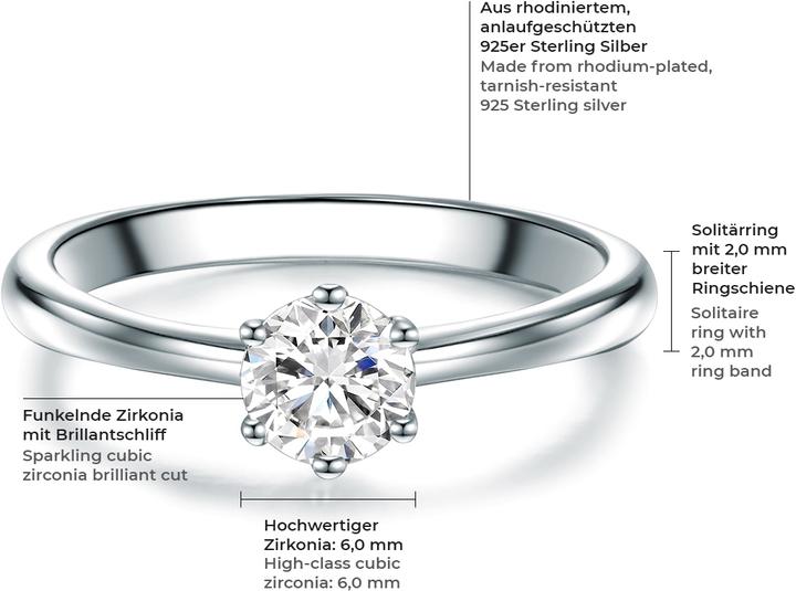 Actual product image Trilani Ladies Sterling Silver Zirconia silver - 6804 (62, 925 Silver)