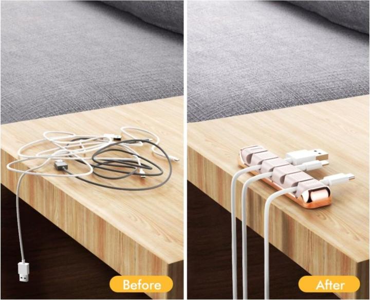 Actual product image Apfelkiste Selbstklebender Silikon Kabelhalter 5-fach Vielzweck Klemme