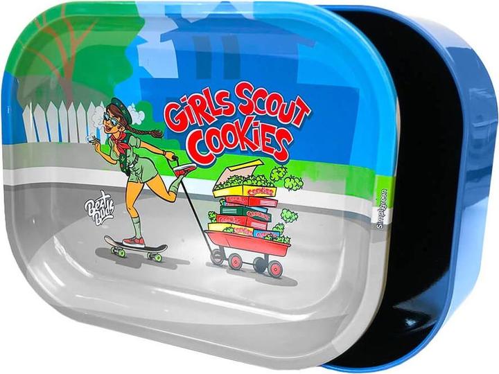 Produktbild Best Buds Thin Box Rolling Tray with Storage Girls Scout Cookies