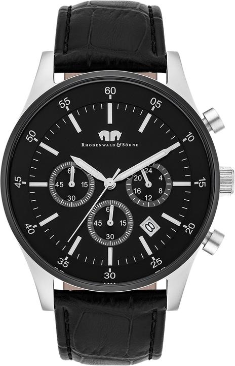 Actual product image Men Chronograph Goodwill Genuine Leather Black - 4406 (Chronograph, 45 mm)