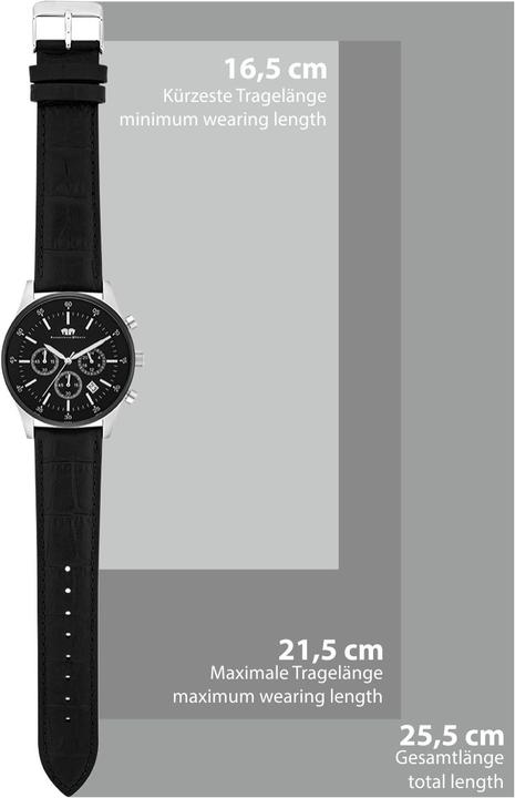 Actual product image Men Chronograph Goodwill Genuine Leather Black - 4406 (Chronograph, 45 mm)