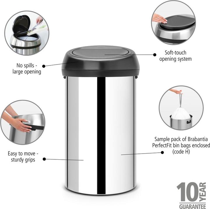 Produktbild Brabantia Abfallbehälter TouchBin 60L (60 l)