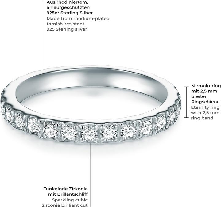 Image du produit Trilani Femmes argent sterling zirconium argent - 9654 (55, Argent 925)