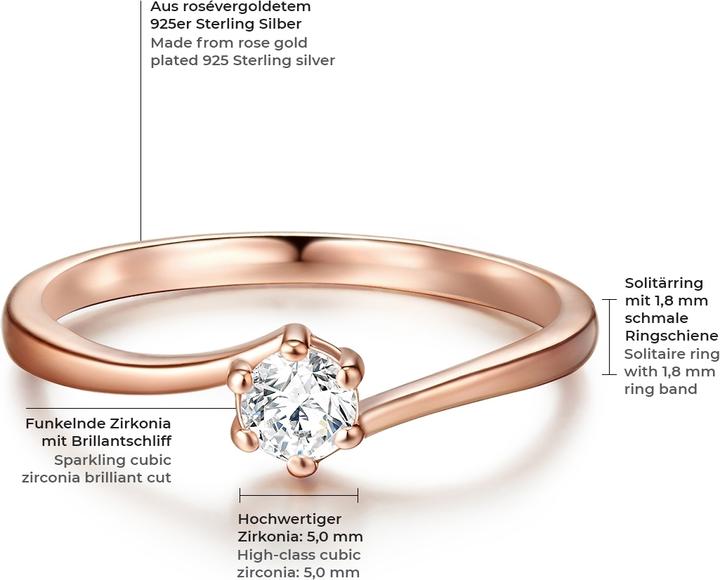 Image du produit Trilani Femme argent sterling zirconium or rose - 11202 (51, Argent 925)