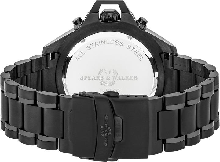 Produktbild Spears & Walker Herren Quarzuhr Varus II Edelstahl schwarz - 23242 (Chronograph, 50 mm)