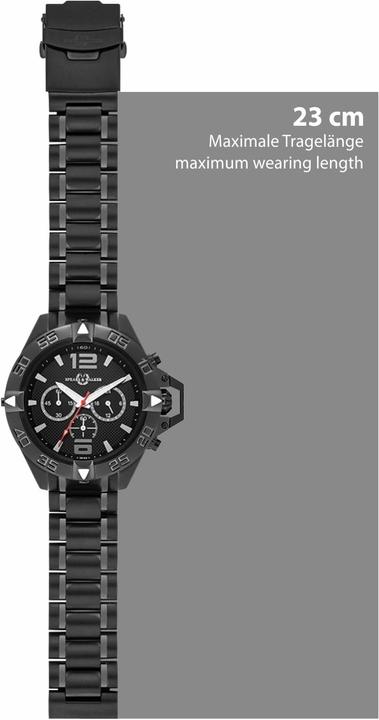 Produktbild Spears & Walker Herren Quarzuhr Varus II Edelstahl schwarz - 23242 (Chronograph, 50 mm)