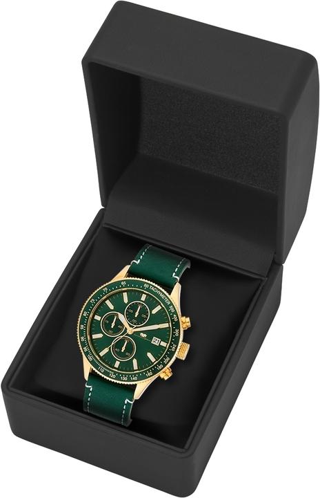 Actual product image Men Chronograph Carthago II genuine leather green - 23554 (Chronograph, 43 mm)