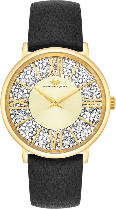 Actual product image Ladies quartz watch Pamina genuine leather black - 23882 (Analogue wristwatch, 36 mm)