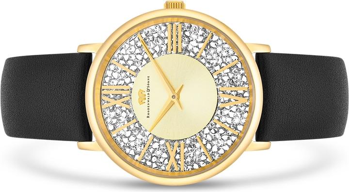 Actual product image Ladies quartz watch Pamina genuine leather black - 23882 (Analogue wristwatch, 36 mm)