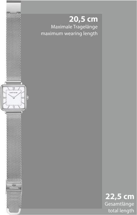 Actual product image Eastside Ladies quartz watch Grand stainless steel silver - 23914 (Analogue wristwatch, 40 mm)