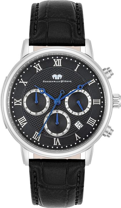 Image du produit Hommes Chronographe Moonlight cuir véritable noir - 26501 (Chronographe, 40 mm)