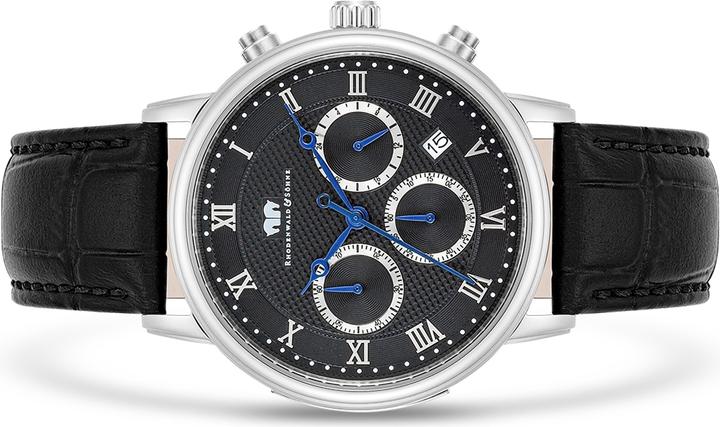 Image du produit Hommes Chronographe Moonlight cuir véritable noir - 26501 (Chronographe, 40 mm)