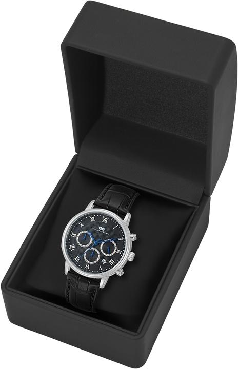 Image du produit Hommes Chronographe Moonlight cuir véritable noir - 26501 (Chronographe, 40 mm)