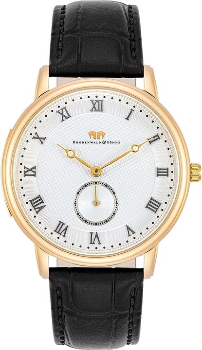 Image du produit Montre à quartz pour homme Moonlight en cuir véritable noir - 26509 (Montre analogique, 40 mm)