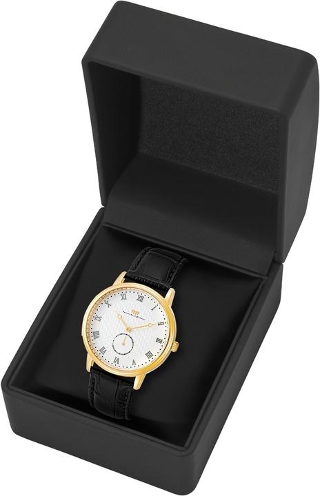 Image du produit Montre à quartz pour homme Moonlight en cuir véritable noir - 26509 (Montre analogique, 40 mm)