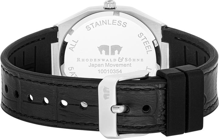 Actual product image Mens quartz watch Cooledge genuine leather/silicone black - 26519 (Analogue wristwatch, 42 mm)