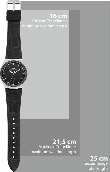 Actual product image Mens quartz watch Cooledge genuine leather/silicone black - 26519 (Analogue wristwatch, 42 mm)