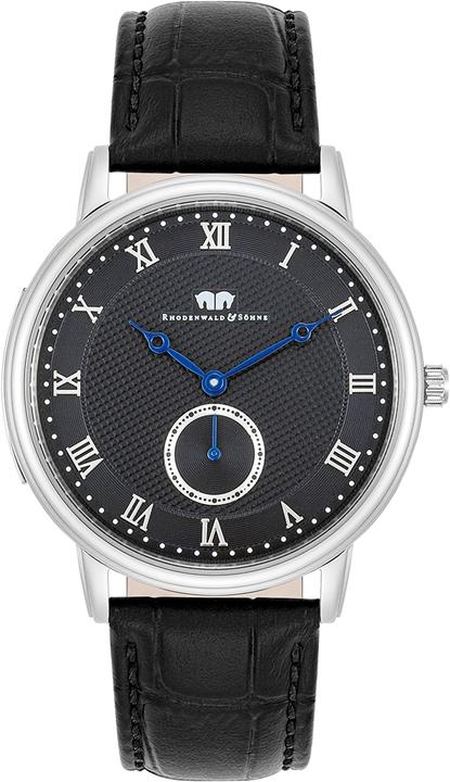 Image du produit Montre à quartz pour homme Moonlight en cuir véritable noir - 26507 (Montre analogique, 40 mm)