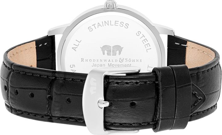 Image du produit Montre à quartz pour homme Moonlight en cuir véritable noir - 26507 (Montre analogique, 40 mm)