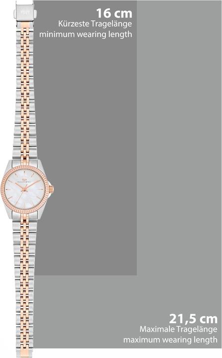 Actual product image Ladies quartz watch Cassina stainless steel silver / rose gold - 26541 (Analogue wristwatch, 27.50 mm)
