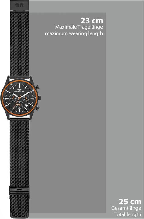 Actual product image Men Chronograph Goodwill Stainless Steel Black - 26523 (Chronograph, 43 mm)