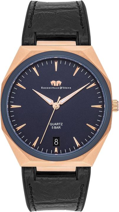 Immagine prodotto Orologio al quarzo da uomo Cooledge in vera pelle/silicone nero - 26521 (Orologio da polso analogico, 42 mm)