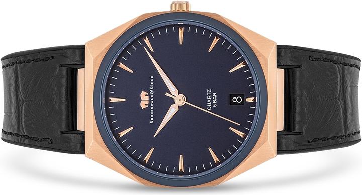 Immagine prodotto Orologio al quarzo da uomo Cooledge in vera pelle/silicone nero - 26521 (Orologio da polso analogico, 42 mm)