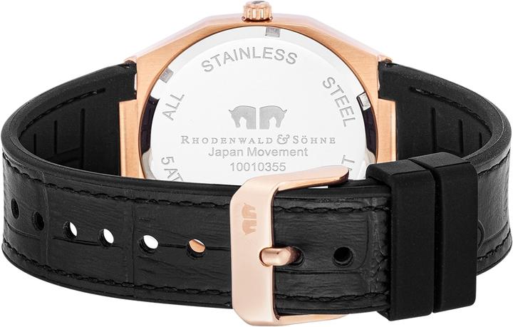 Immagine prodotto Orologio al quarzo da uomo Cooledge in vera pelle/silicone nero - 26521 (Orologio da polso analogico, 42 mm)