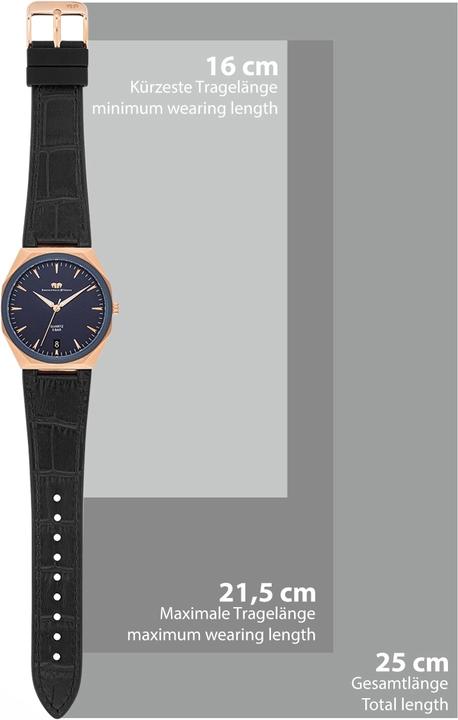 Immagine prodotto Orologio al quarzo da uomo Cooledge in vera pelle/silicone nero - 26521 (Orologio da polso analogico, 42 mm)
