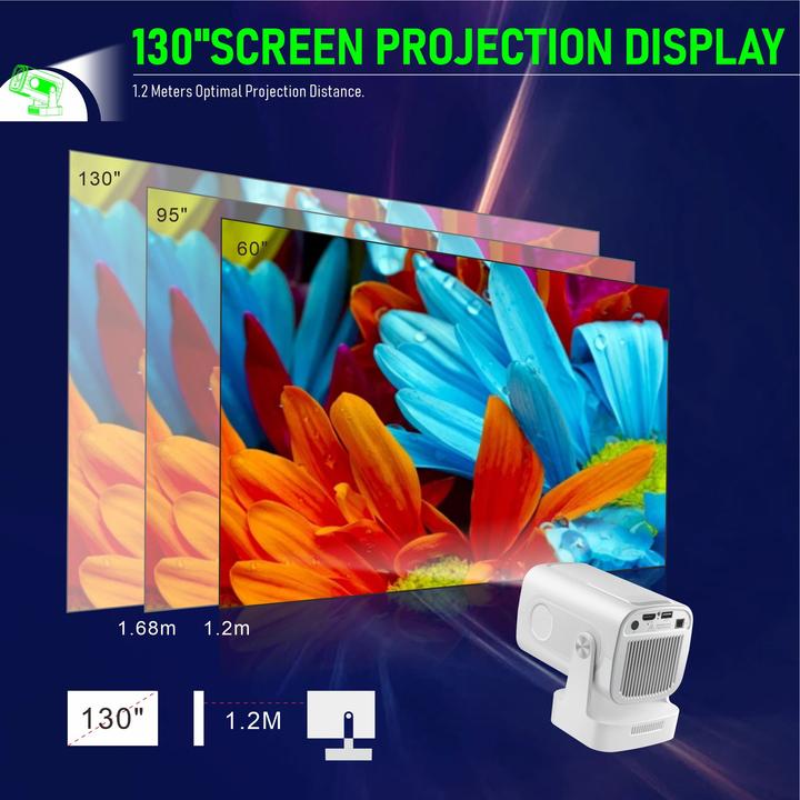 Immagine prodotto PhoneLook Smart Projektor HY260 Pro Heimkino 200 ANSI Lumen Android (Wi-Fi, Bluetooth, HDMI, integrierte Apps) (200 lm)