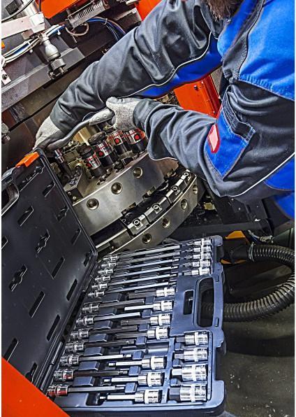 Actual product image Vigor Hexagon socket screwdriver bit set ∙ V1919 ∙ Square 12.5 mm (1/2 inch) ∙ Hexagon socket set ∙ (6 mm, 12 mm, 14 mm, 10 mm, 7 mm, 11 mm, 5 mm, 8 mm, 9 mm, 13 mm)