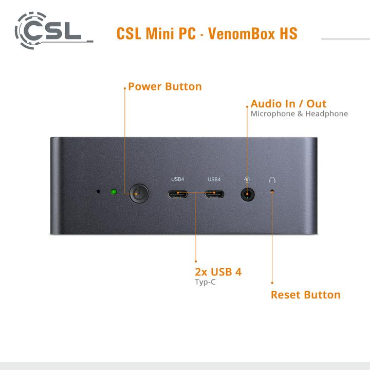 Produktbild CSL VenomBox HS (AMD Ryzen 7 8845HS, 32 GB, 1000 GB, Radeon 780M)