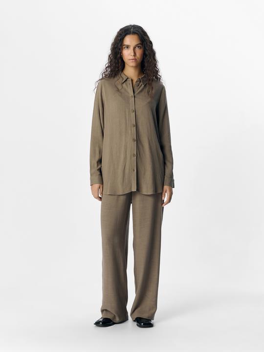Image du produit Object Leinenmix Hose mit weitem Bein (42)