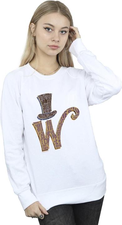 Actual product image Willy Wonka & the Chocolate Factory Womens/Ladies W Logo Hat Sweatshirt (5XL)