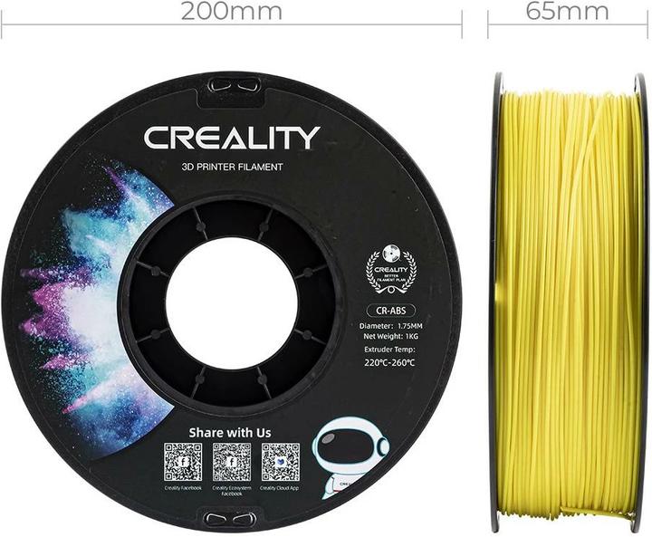 Image du produit Creality ABS Jaune (ABS, 1.75 mm, 1000 g, Jaune)