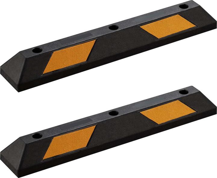 Immagine prodotto Wiltec Fermaruote 90x15x10cm 2x aiuto al parcheggio Protezione anticollisione in gomma Aiuto al parcheggio