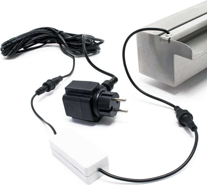 Produktbild Wiltec Edelstahl Wasserfall Wasserspiel Kaskade 40cm LED